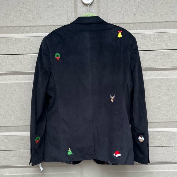 NWT Black OppoSuits Deluxe X-Mas Icons Embroidered Christmas Blazer - Picture 10 of 16